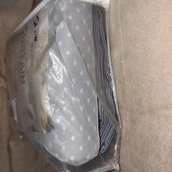 MYSKY HOME Gray Double Layer Blackout Curtains with Polka Dots 52x84", Open Box - Picture 3 of 5